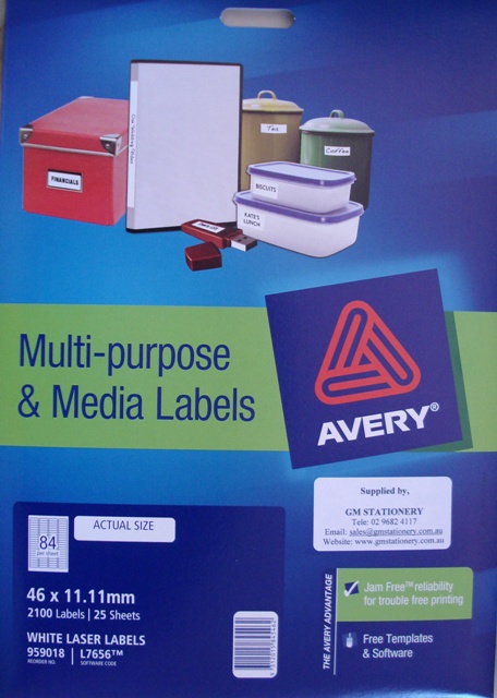 Avery 959018 Laser label Multi Purpose & Media L7656-25